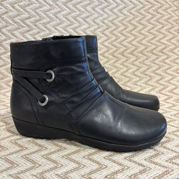 Walking Cradles Women’s Zuri Ankle Boots Black Leather - Picture 1 of 10